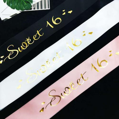 跨境专供亚马逊新款生日sweet 16 生日派对用品礼仪肩带 生日绶带